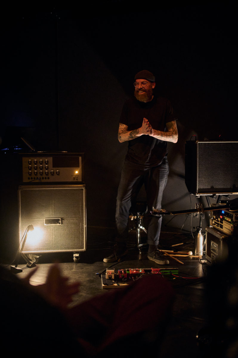 Ludovic Gerst on stage after the frise lumière performance at Theater am Werk in Vienna