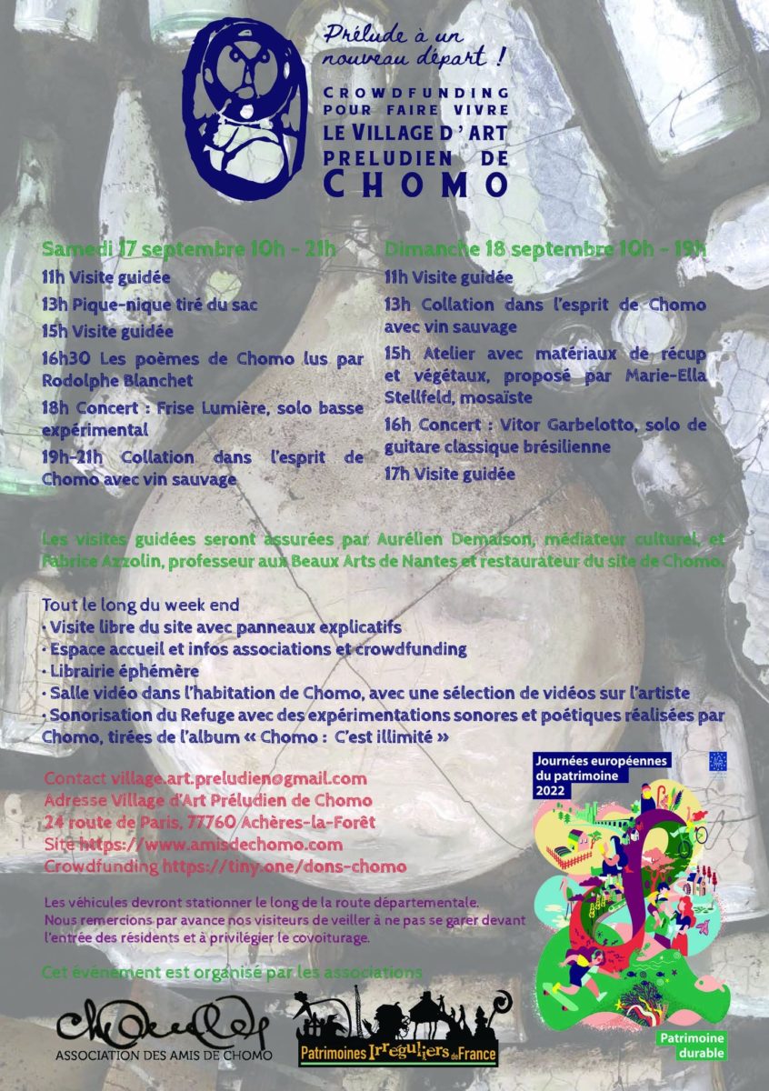 Poster announcing the frise lumière performance at the Village d’Art Préludien de Chomo in September 2022